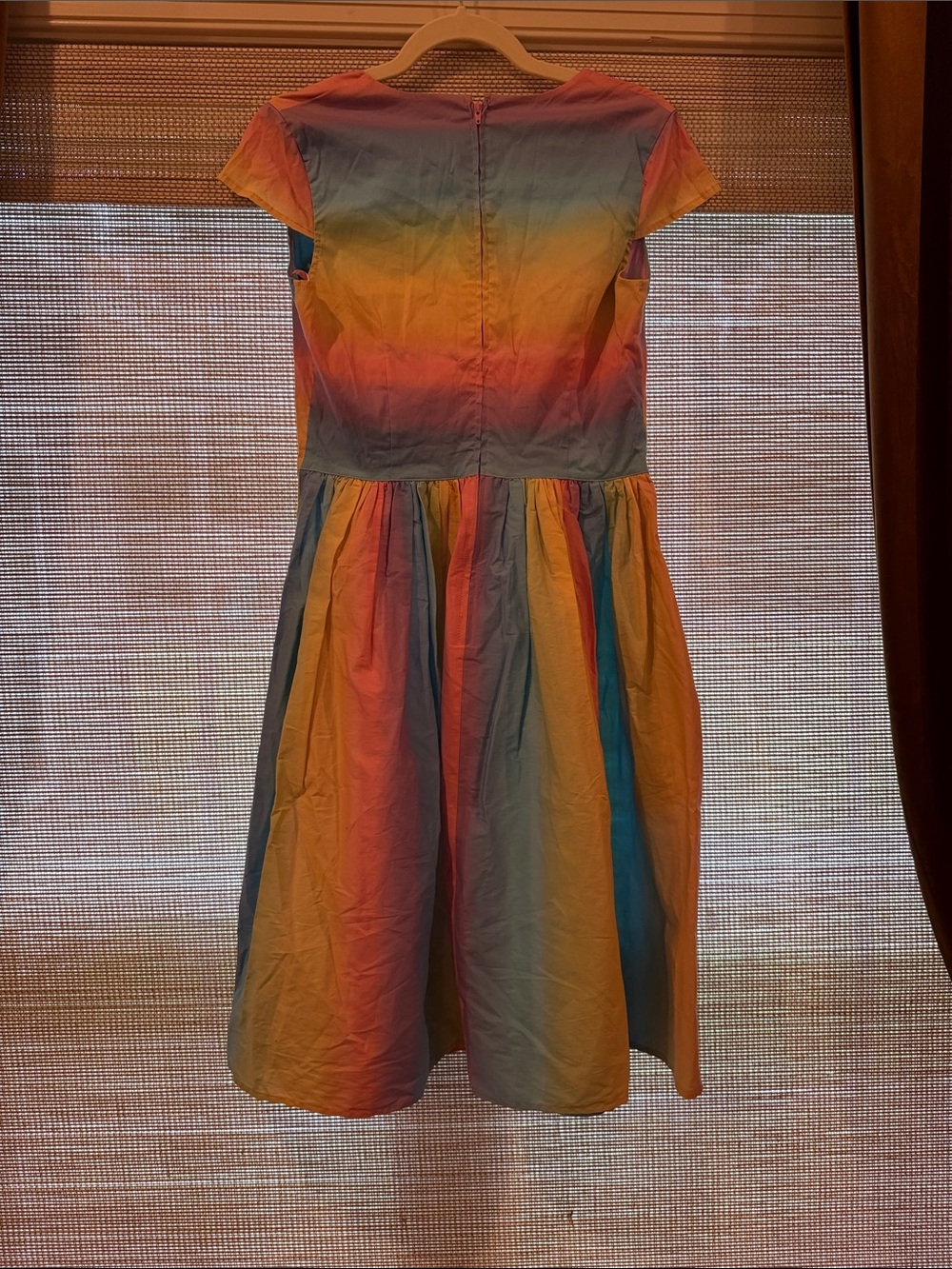 Hell Bunny Rainbow Ombre Cap Sleeve Dress - Multicolor - Picture 7 of 7